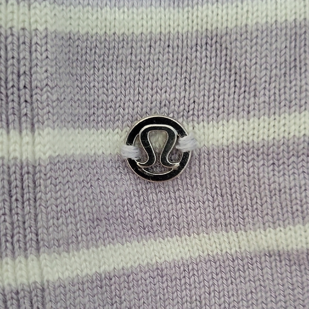 Lululemon Athletica Mauve and White Striped Poncho Shrug Cape Shawl - Picture 4 of 5